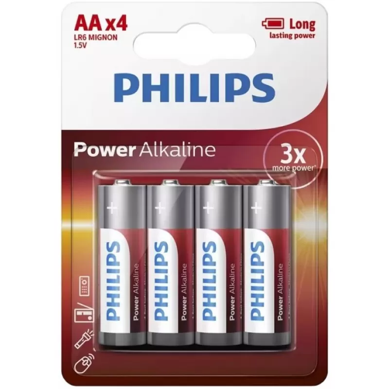 Pila Philips AAA Power Alkaline LR6P4B/97 (4 Unida...