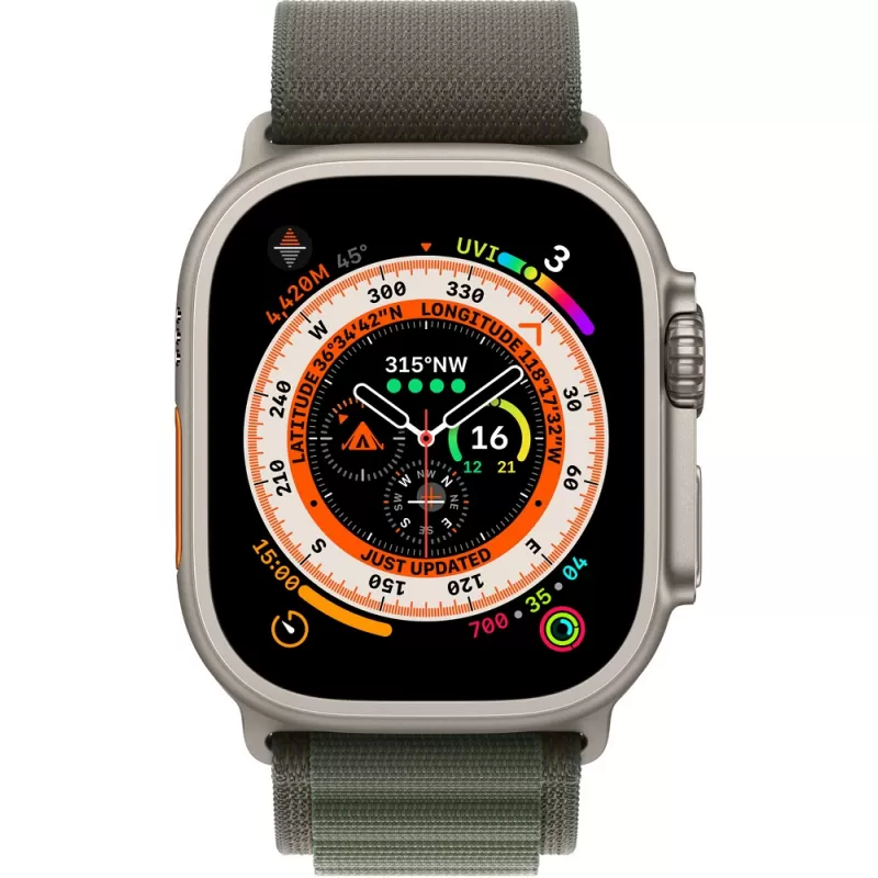 Apple Watch Ultra MQEX3LZ/A 49mm (GPS + Celular) - Titanium/Green Alpine Loop