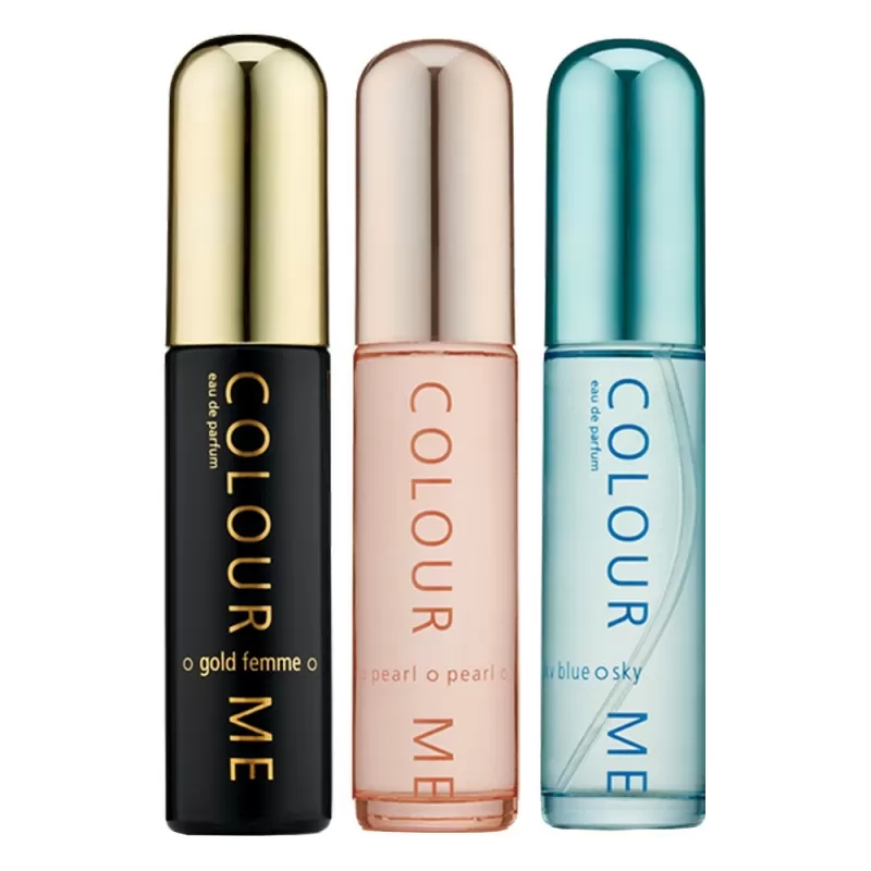 Kit Perfume Colour Me Femme Gold|Pearl|Sky Blue - EDP Femenino 50ml