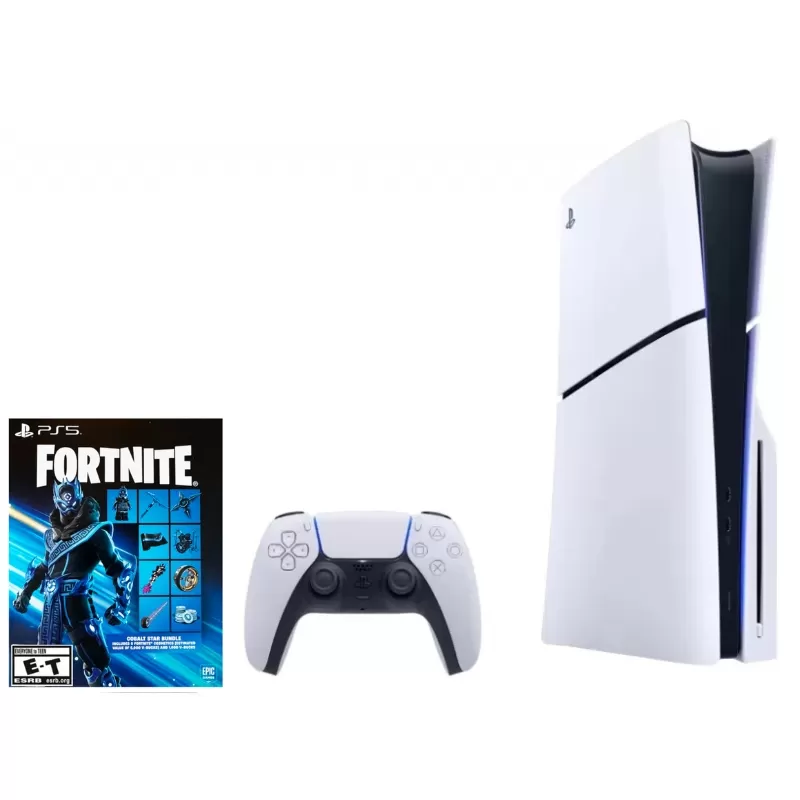 Consola Sony PlayStation 5 Slim CFI-2015 Disk 1TB SSD Fortnite Cobalt Star Bundle - White/Black