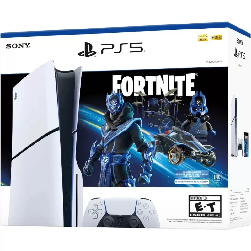 Consola Sony PlayStation 5 Slim CFI-2015 Disk 1TB SSD Fortnite Cobalt Star Bundle - White/Black