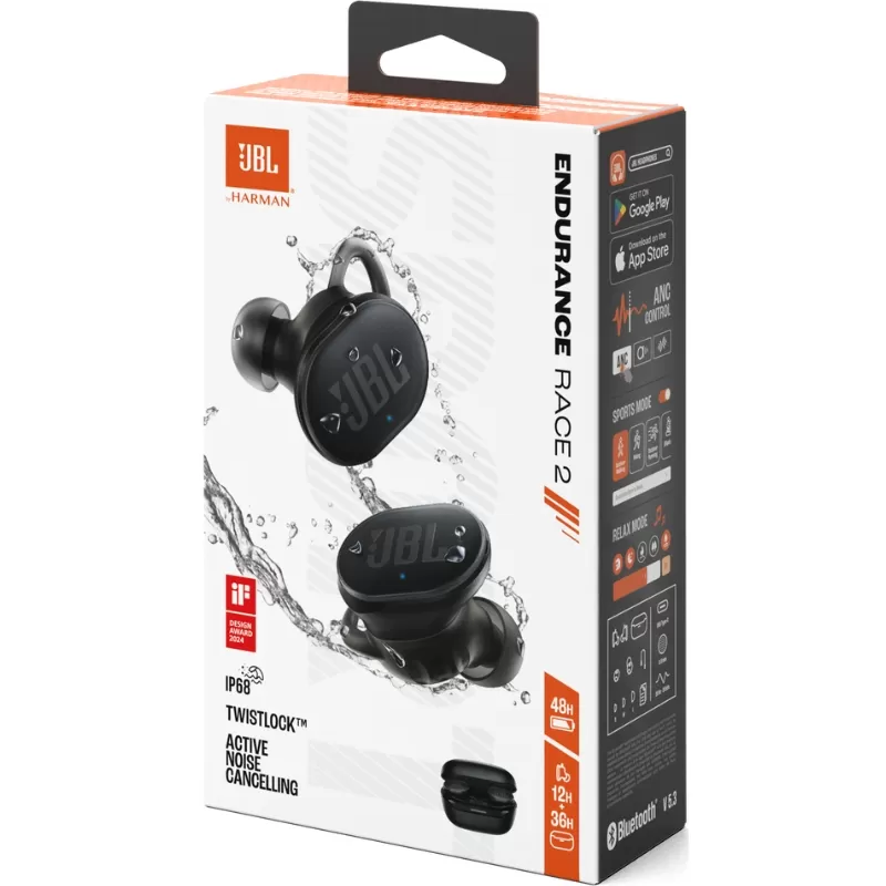 Auricular JBL Endurance Race 2 TWS Bluetooth - Black