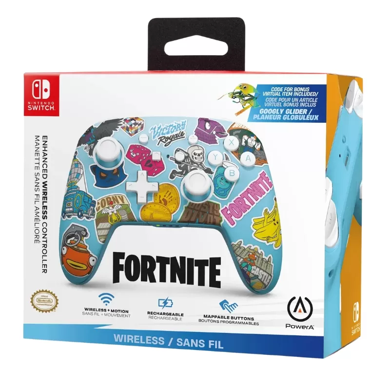 Control Wireless PowerA Nintendo Switch - Fortnite Sticker Mania (PWA-A-09171)