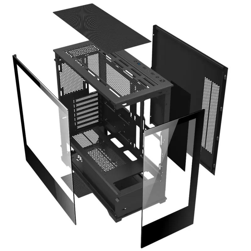 Gabinete Gaming Mtek MCG-AIR01 Mid Tower 1Fan RGB - Black