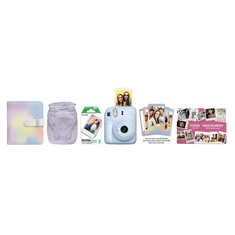 Cámara Instantánea Fujifilm Instax Mini 12 Holiday Bundle - Pastel Blue