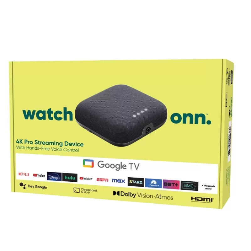 Media Player Onn Google TV 4K Pro Streaming Device - Black