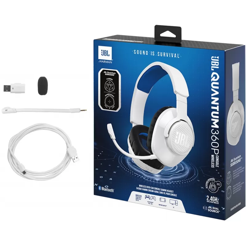 Auricular Gaming JBL Quantum 360P Console Bluetooth - White