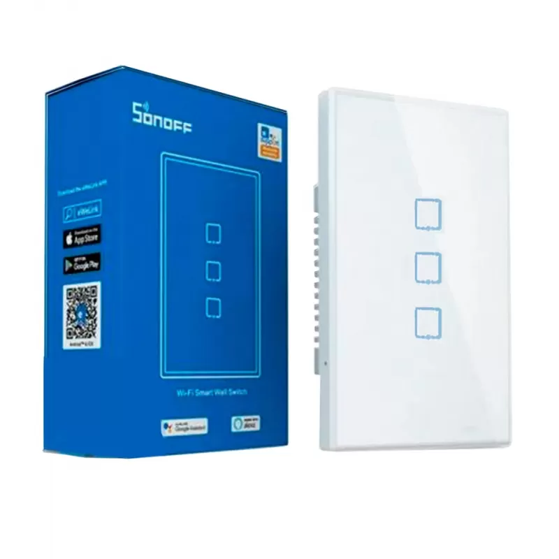 Interruptor de Pared Smart Sonoff T2US3C Wi-Fi 2V - White