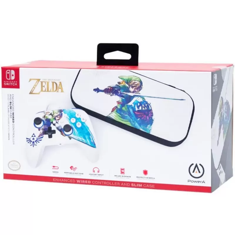 Control PowerA Nintendo Switch + Estuche Protector Slim Zelda Master Sword (PWA-A-02221)